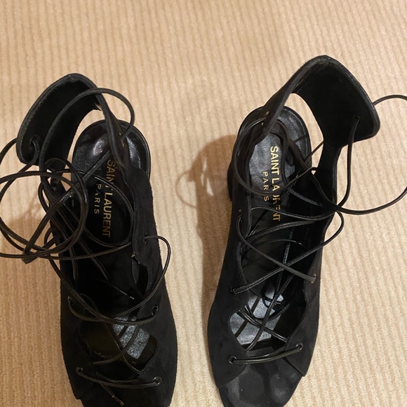 Saint Laurent 'Babies' tie up sandal black 7.5 - Picture 6 of 9